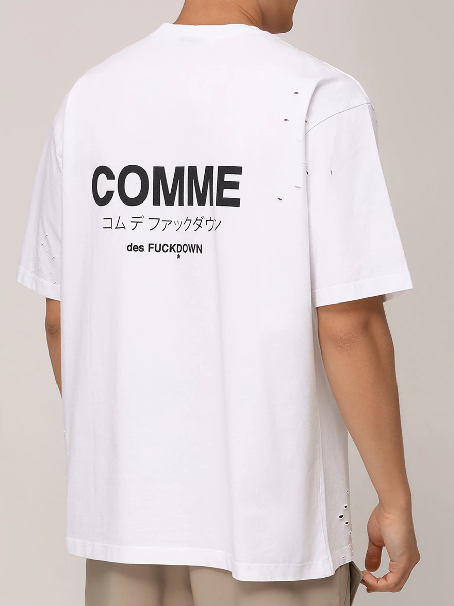 Футболка хлопковая COMME DES FUCKDOWN CFABM01532 BIANCO Белый  Фото 3