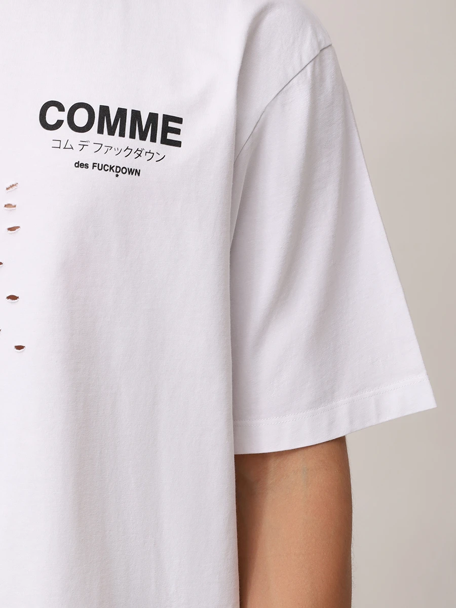 Футболка хлопковая COMME DES FUCKDOWN CFABM01532 BIANCO Белый  Фото 5