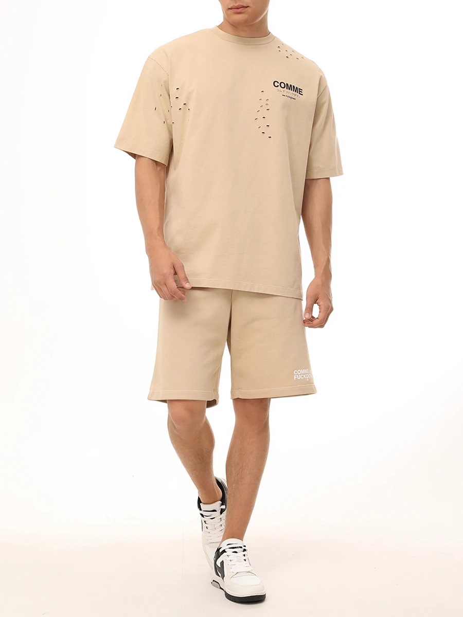 Футболка хлопковая COMME DES FUCKDOWN CFABM01532 SAFARI Бежевый  Фото 2
