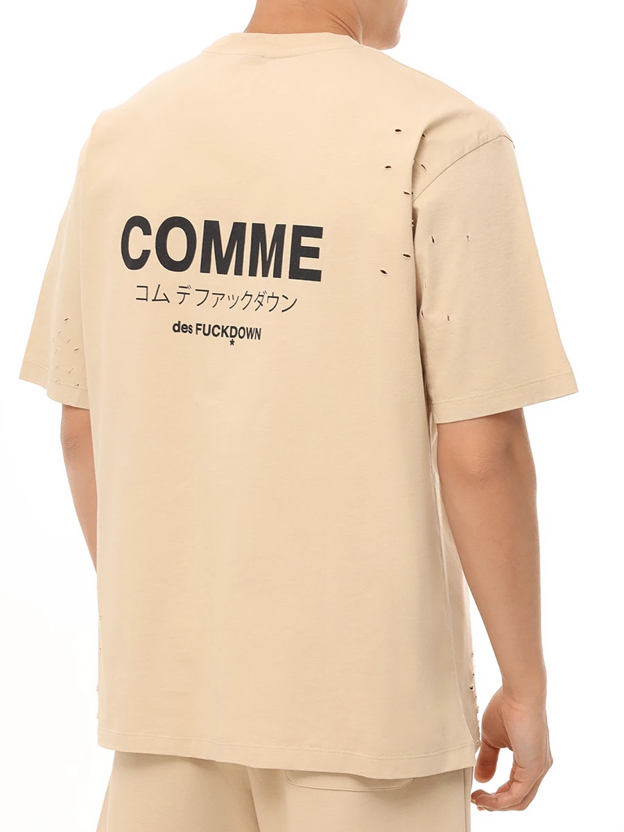 Футболка хлопковая COMME DES FUCKDOWN CFABM01532 SAFARI Бежевый  Фото 3