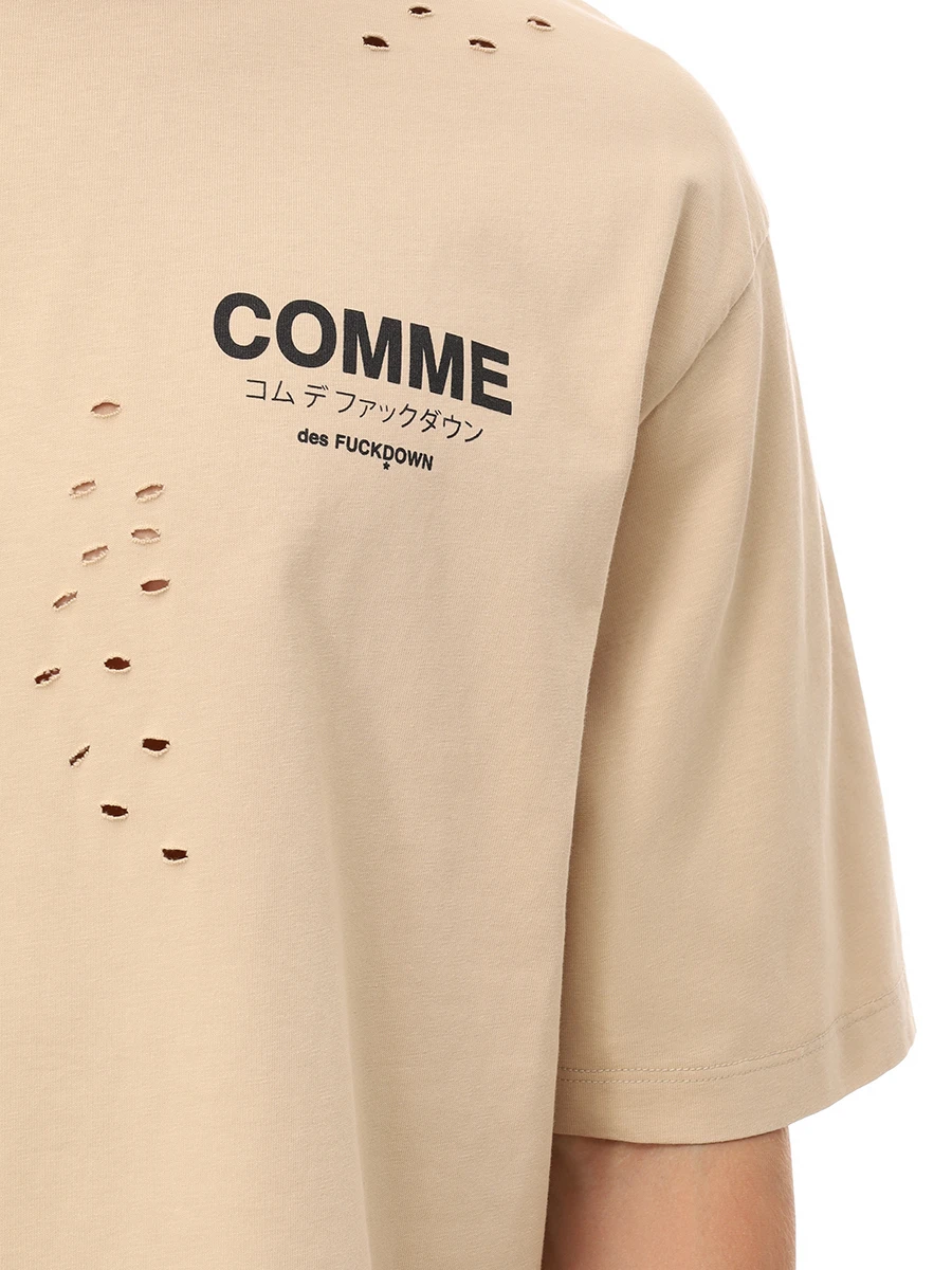 Футболка хлопковая COMME DES FUCKDOWN CFABM01532 SAFARI Бежевый  Фото 5