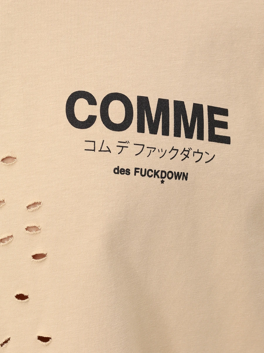 Футболка хлопковая COMME DES FUCKDOWN CFABM01532 SAFARI Бежевый  Фото 6
