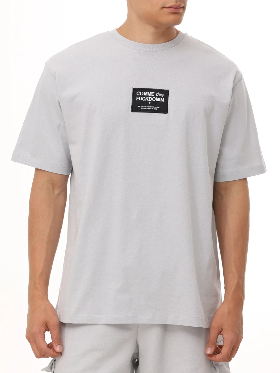 Футболка хлопковая COMME DES FUCKDOWN CFABM01526 GRIGIO STONE Светло - Серый  Фото 4