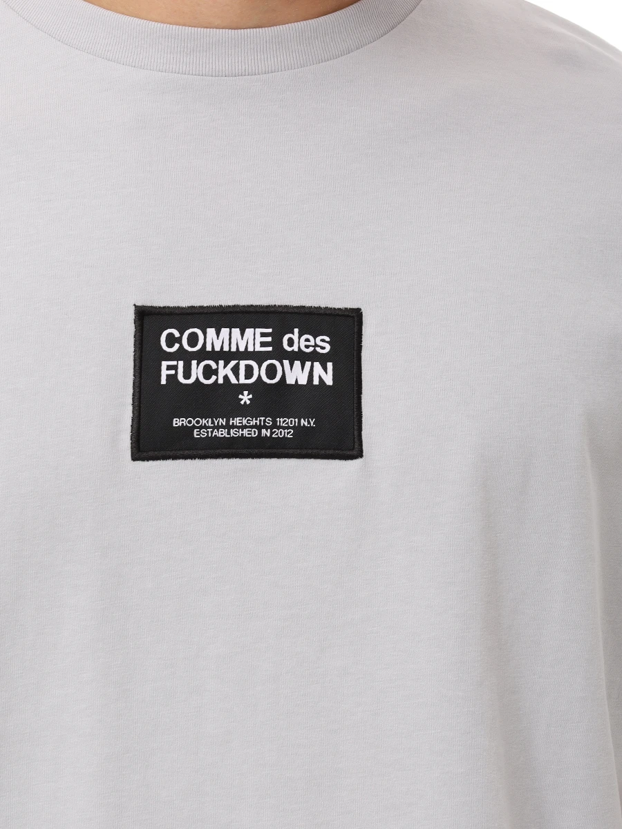 Футболка хлопковая COMME DES FUCKDOWN CFABM01526 GRIGIO STONE Светло - Серый  Фото 5
