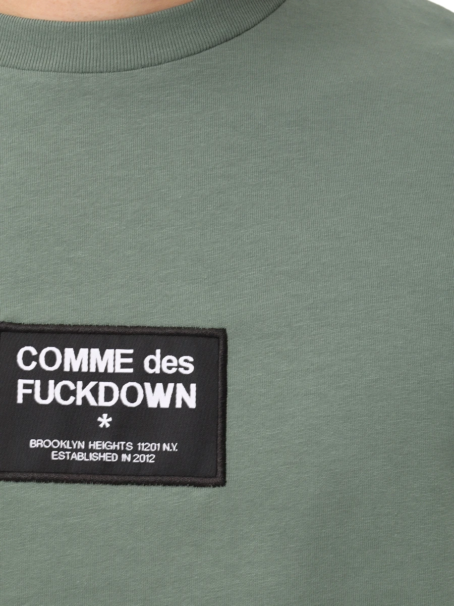 Футболка хлопковая COMME DES FUCKDOWN CFABM01526 MUSCHIO Хаки  Фото 5