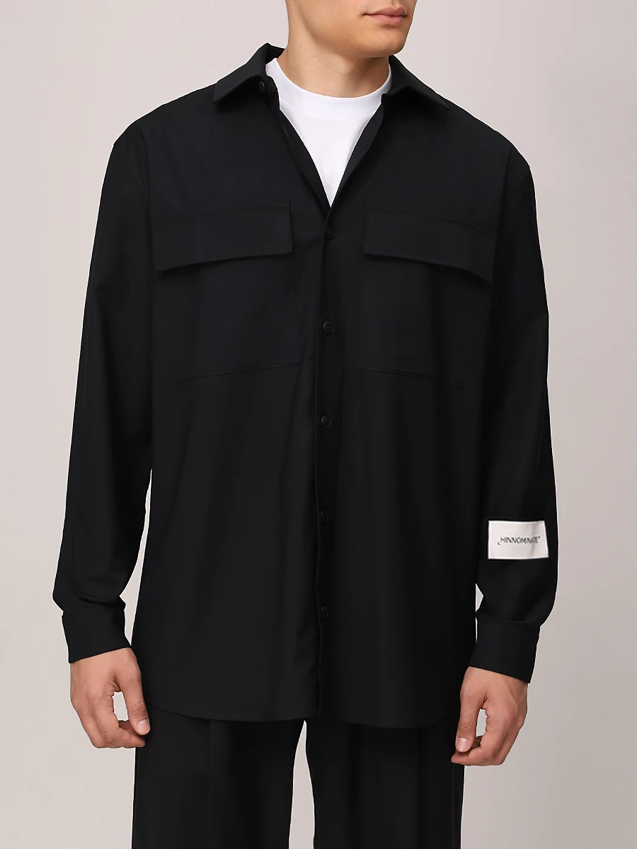 

Рубашка однотонная, Черный, HMABM01330 NERO