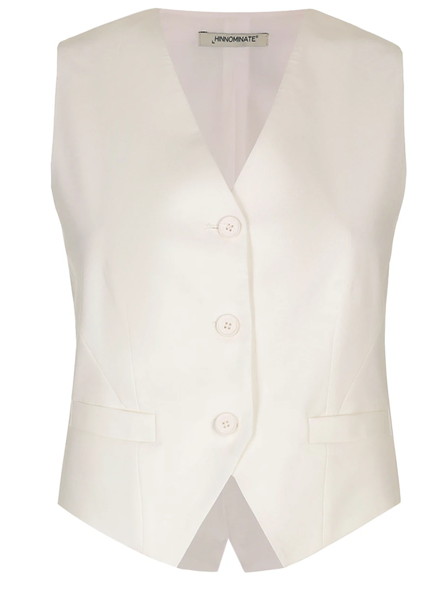 

Жилет однотонный, Белый, HMABW01756 BIANCO