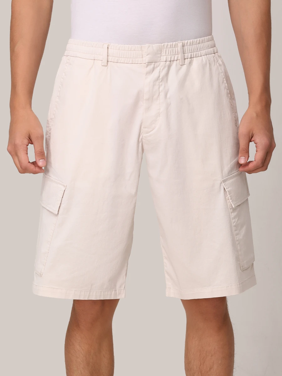 Шорты-карго хлопковые Marc BOGNER 18238964/103 MARC-1 Кремовый  Фото 4