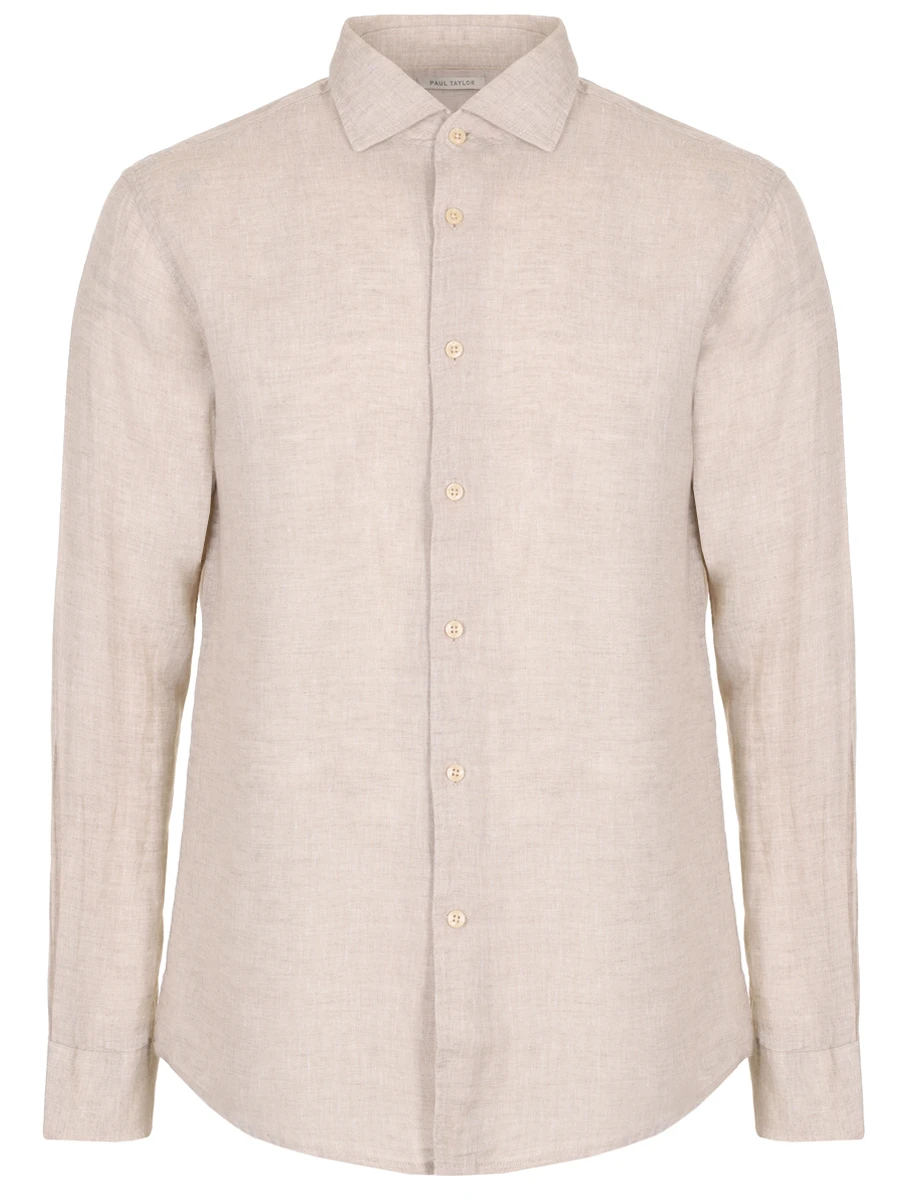 Рубашка Slim Fit льняная PAUL TAYLOR PT7CA L001 100 Бежевый 