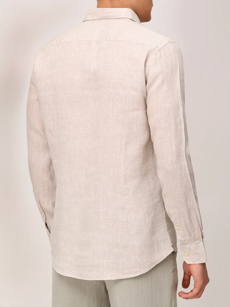 Рубашка Slim Fit льняная PAUL TAYLOR PT7CA L001 100 Бежевый  Фото 3