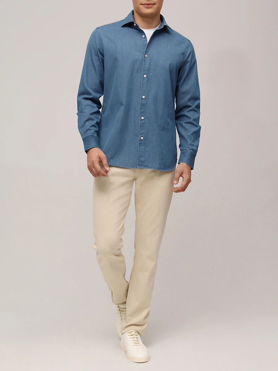 Рубашка Slim Fit хлопковая PAUL TAYLOR PT7CA A001 600 Синий  Фото 2