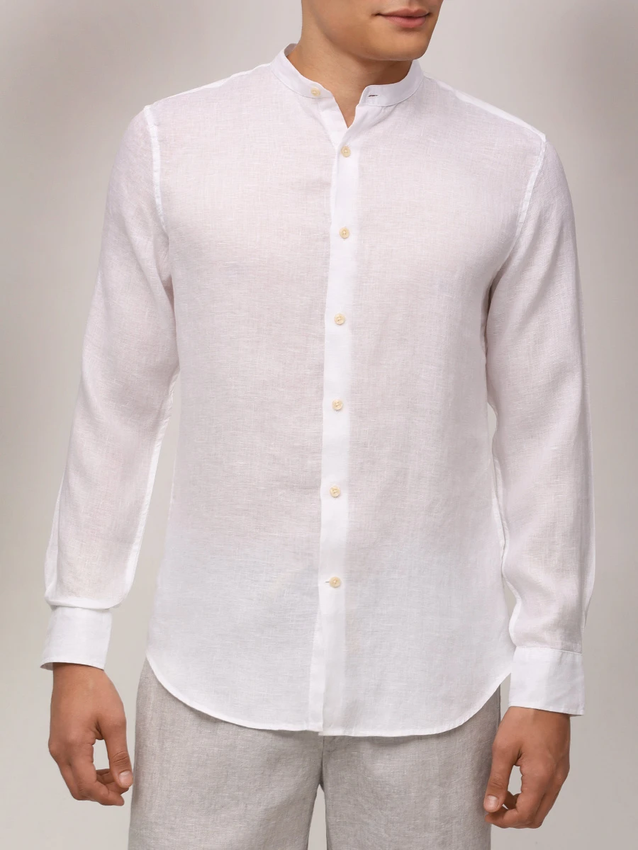 Рубашка Slim Fit льняная PAUL TAYLOR PT7CA L012 001 Белый  Фото 4