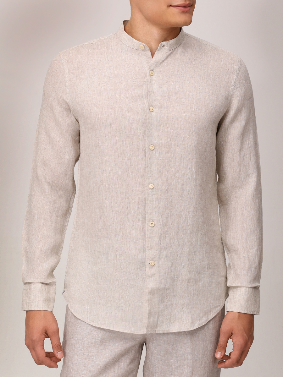

Рубашка Slim Fit льняная, Бежевый, PT7CA L012 100