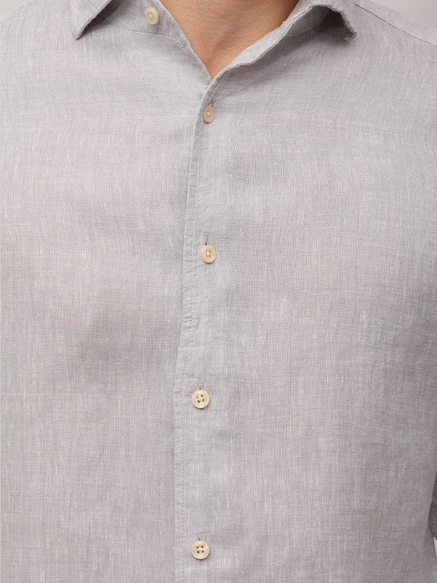 Рубашка Slim Fit льняная PAUL TAYLOR PT7CA L001 500 Серый  Фото 5
