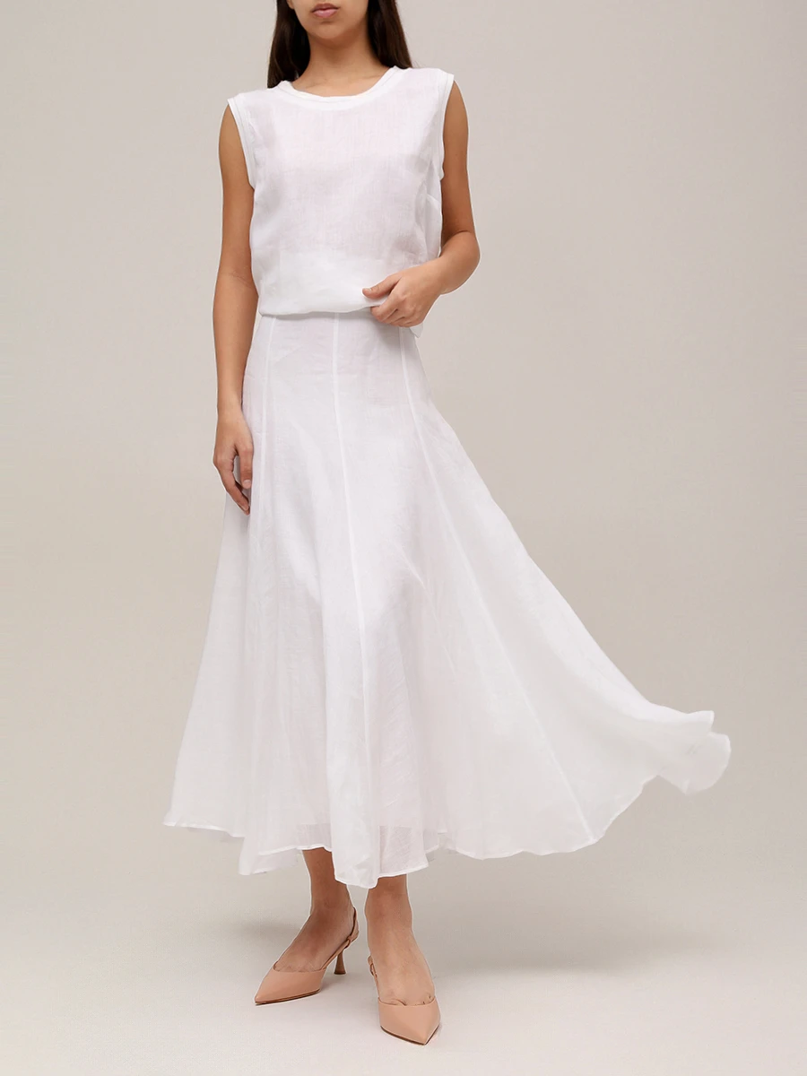 Юбка из рами LORENA ANTONIAZZI E2555GO25A/4248 100 Белый  Фото 2