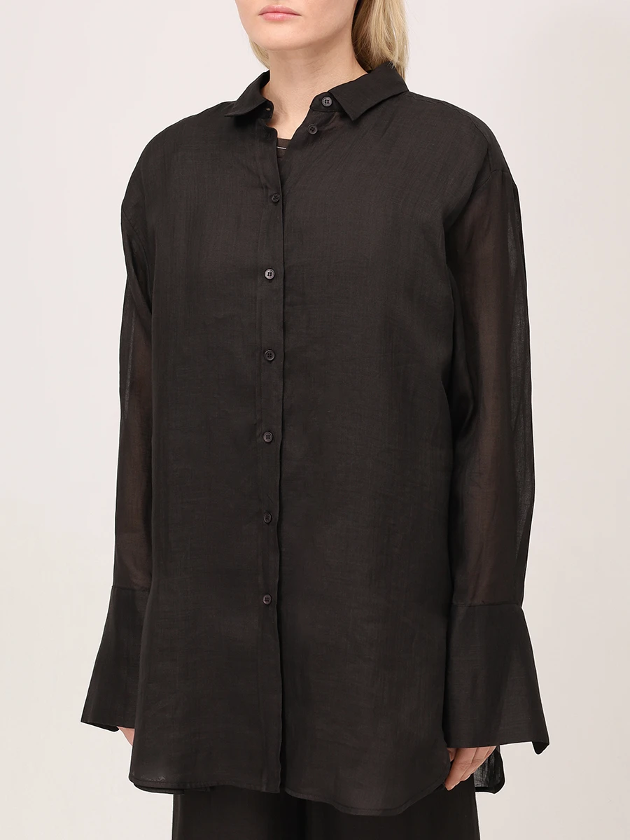 Рубашка из рами LORENA ANTONIAZZI E2555CA14B/4248 999 Черный  Фото 4