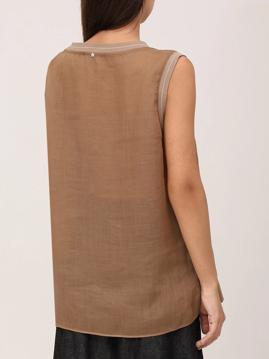 

Топ из рами, Бежевый, E2555TS01I/4248 236 Светло-