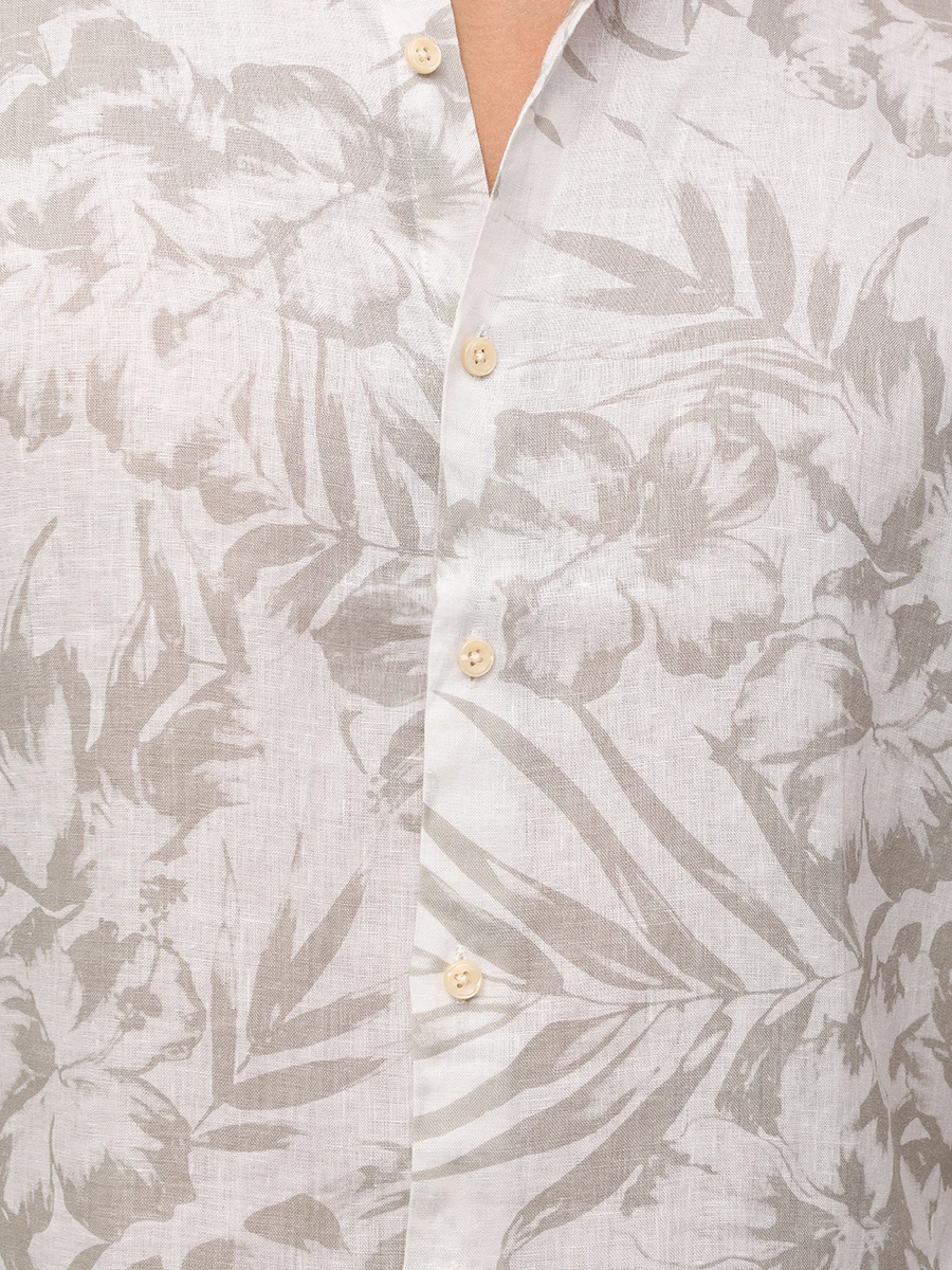 

Рубашка Slim Fit льняная, Бежевый, PT7CA L006 700