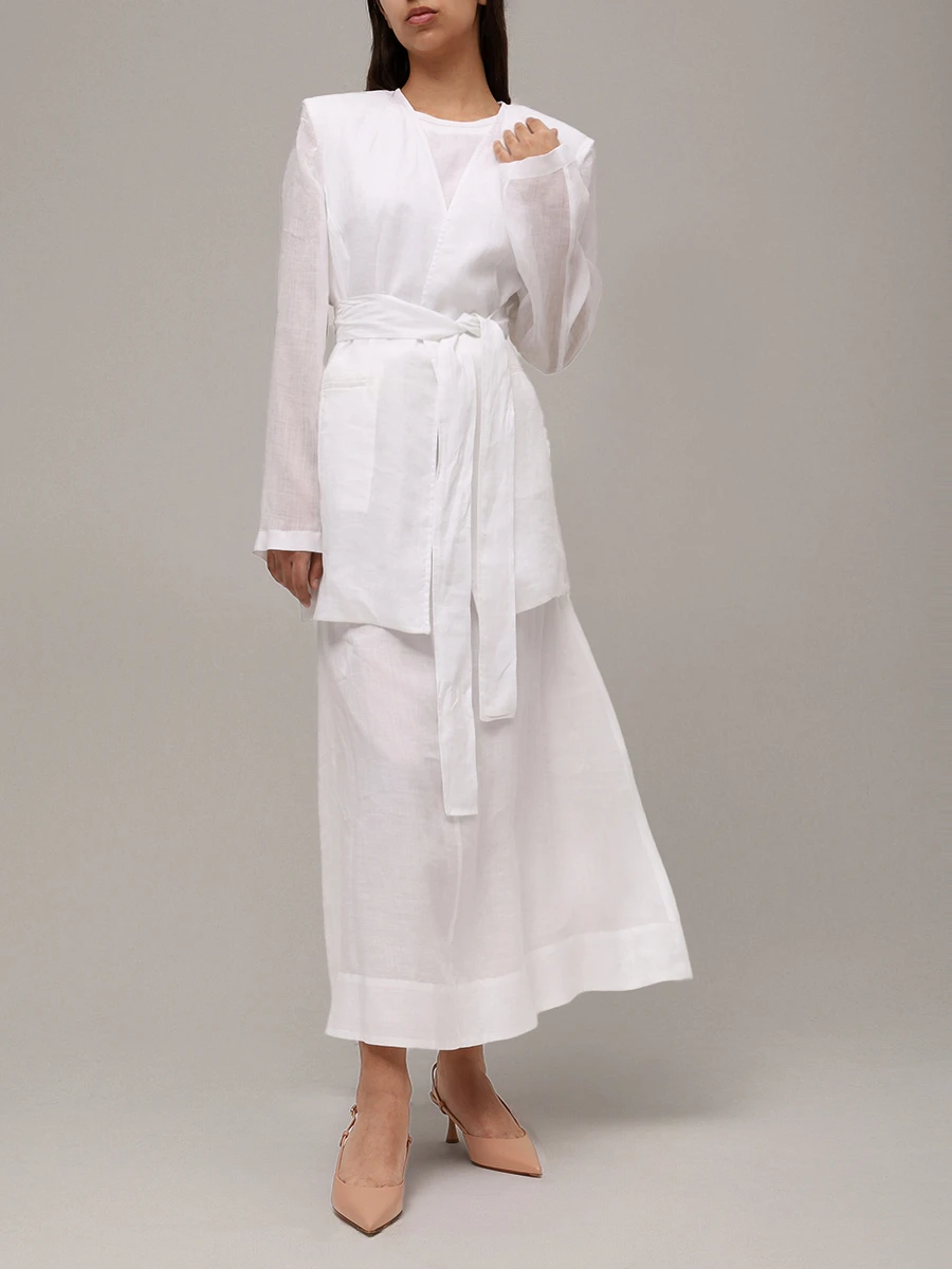 Юбка из рами LORENA ANTONIAZZI E2555GO16A/4248 100 Белый  Фото 2