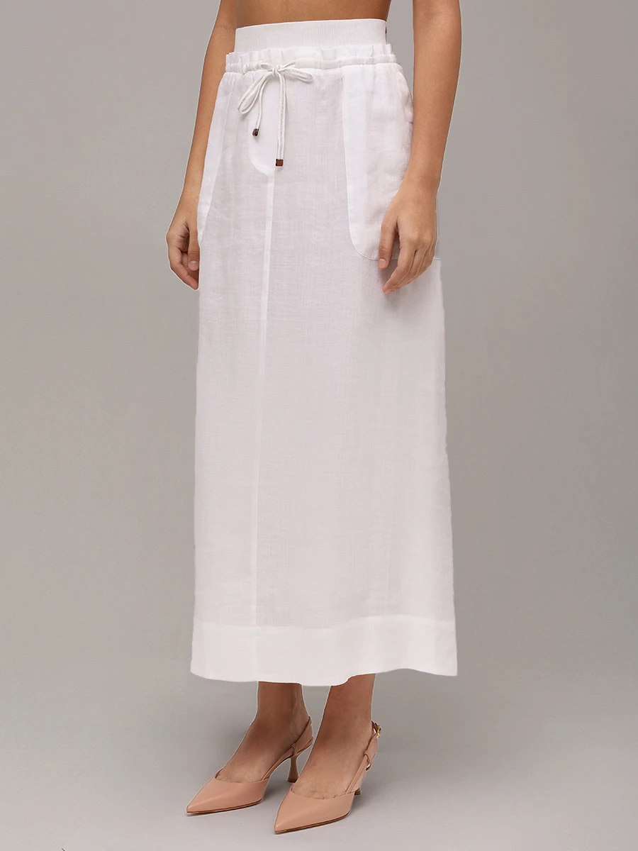 Юбка из рами LORENA ANTONIAZZI E2555GO16A/4248 100 Белый  Фото 4