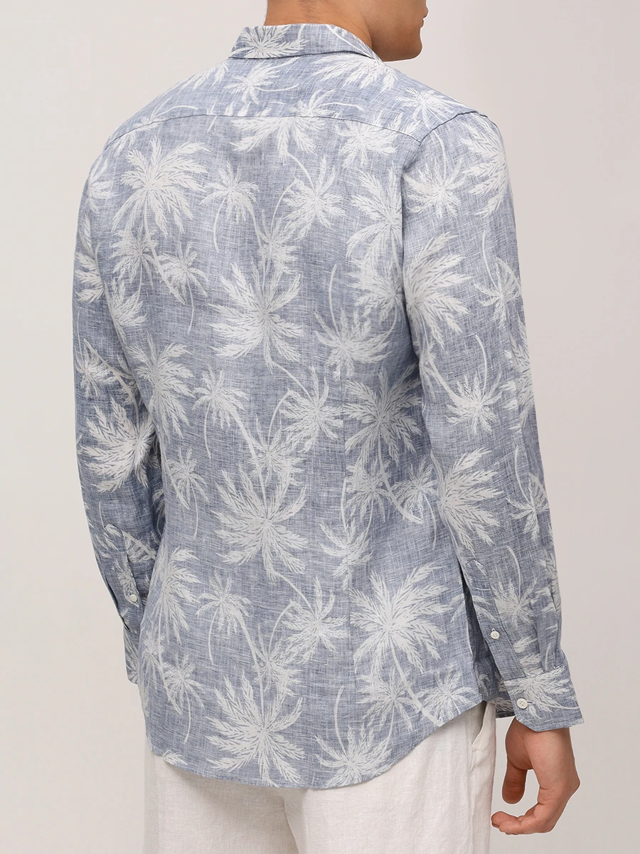 Рубашка Slim Fit льняная PAUL TAYLOR PT7CA L014 600 Белый  Фото 3