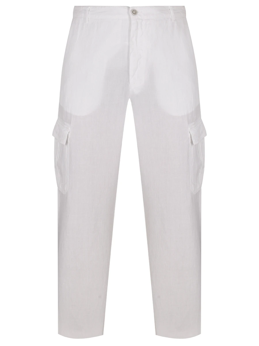 

Брюки-карго льняные, Белый, 32ALIM29DX/000050