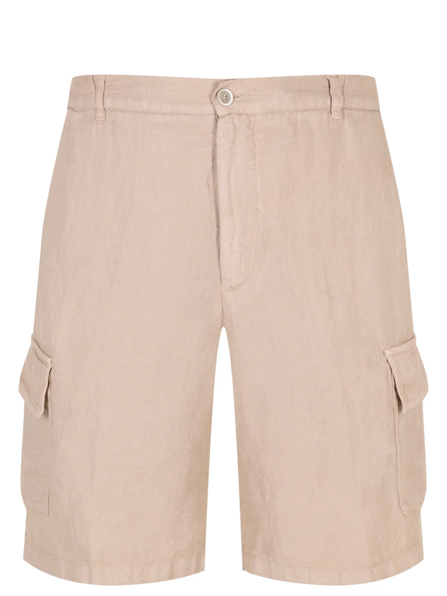 

Бермуды-карго льняные, Бежевый, 32ALIM29D4/000096