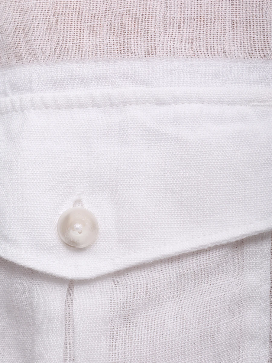 Рубашка льняная 120% LINO 32ALIM19QB/000050 Белый  Фото 6