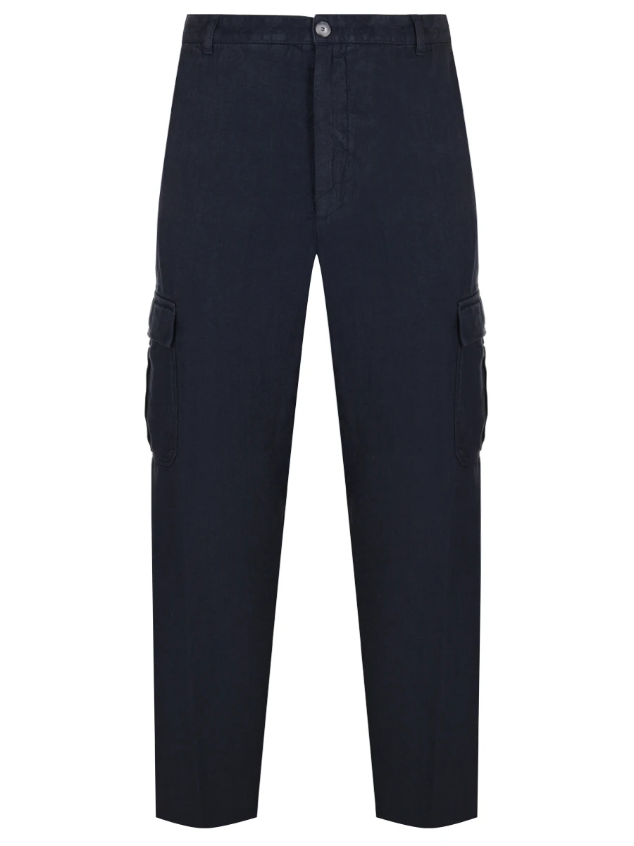 

Брюки-карго льняные, Синий, 32ALIM29DX/000028 Темно-