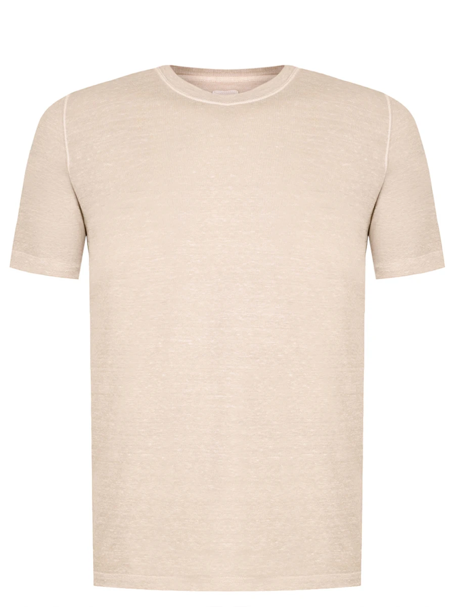 

Футболка льняная, Бежевый, 32ALIM7186/S00092
