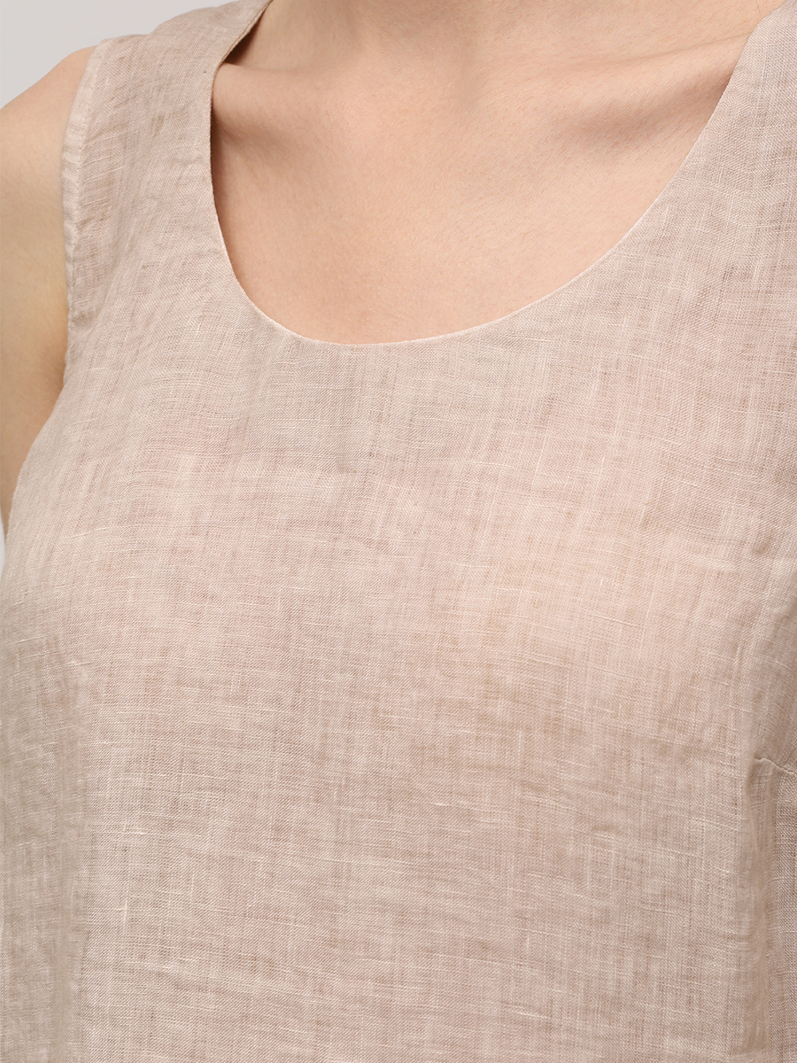 

Топ льняной, Бежевый, 32ALIW1PJD/000B317