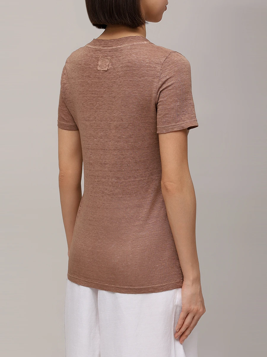 

Футболка льняная, Коричневый, 32ALIW7665/000B568