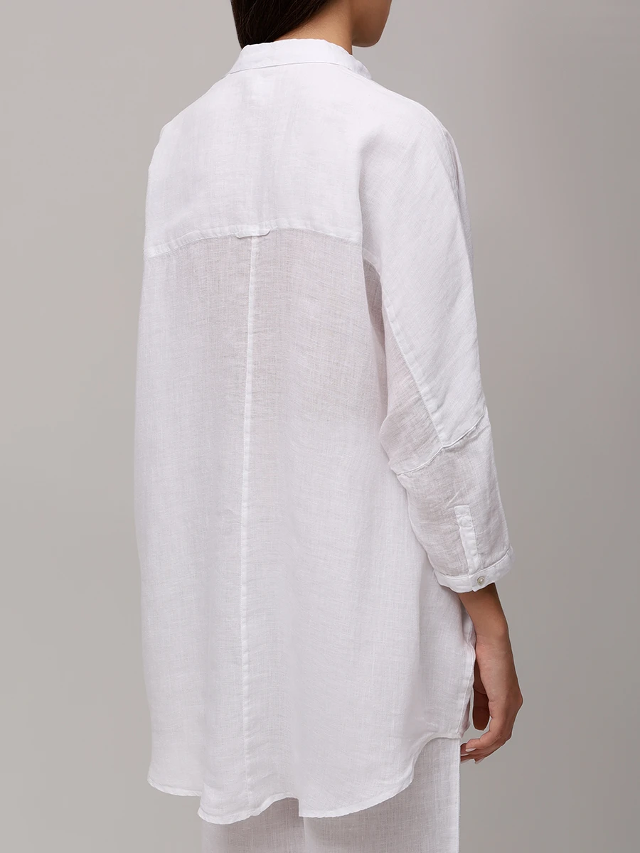 Рубашка льняная 120% LINO 32ALIW1290/000D703 Белый  Фото 3