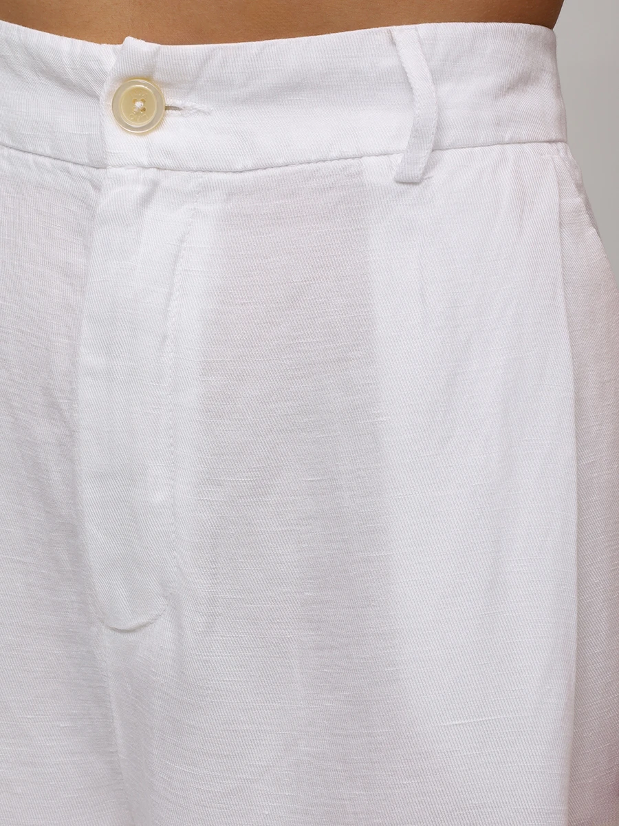 

Брюки из льна и лиоцелла, Белый, 32ALIW29P6/000G305