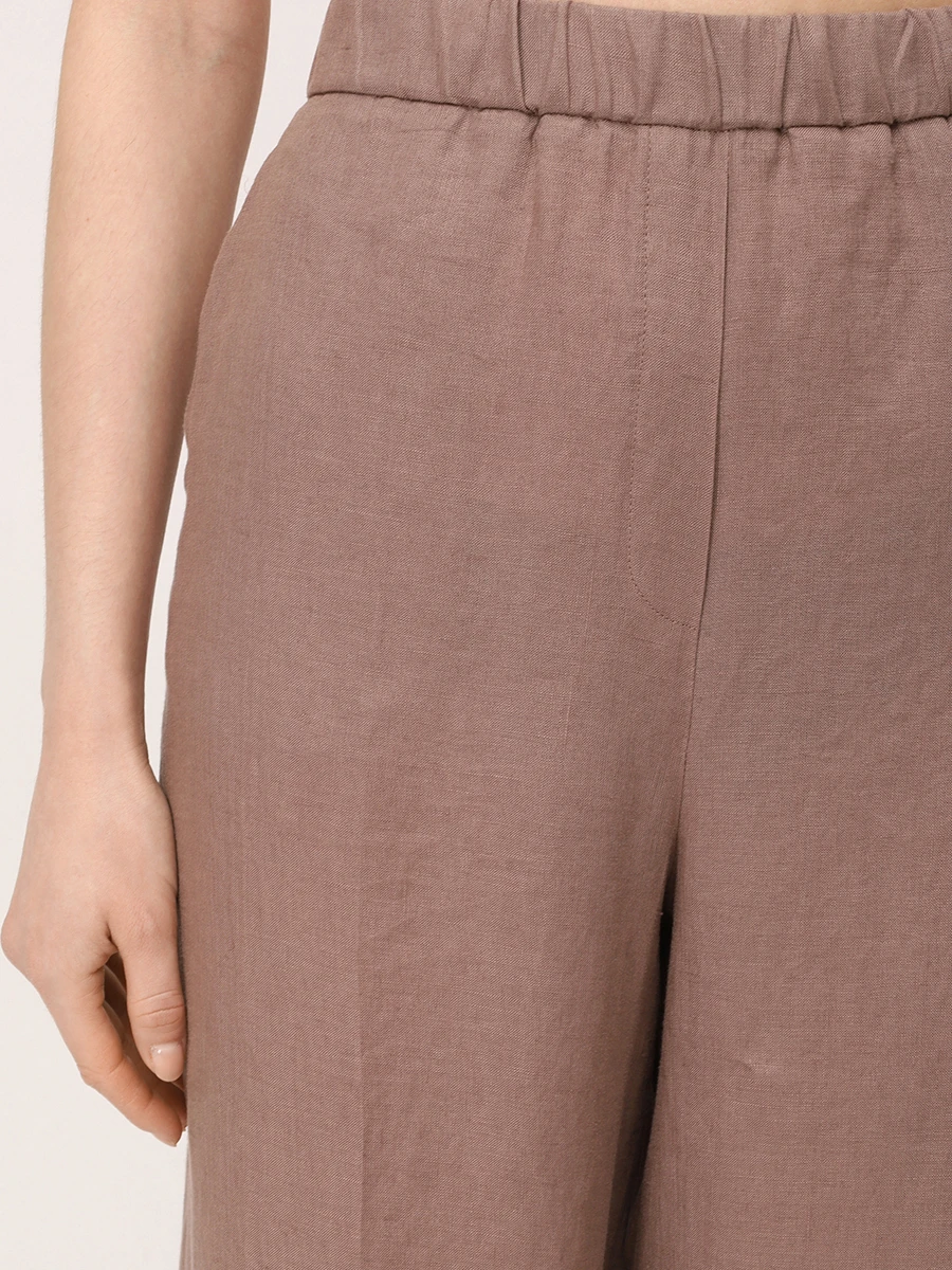 Брюки льняные ANTONELLI FIRENZE N8939 - 547 223 Коричневый  Фото 5