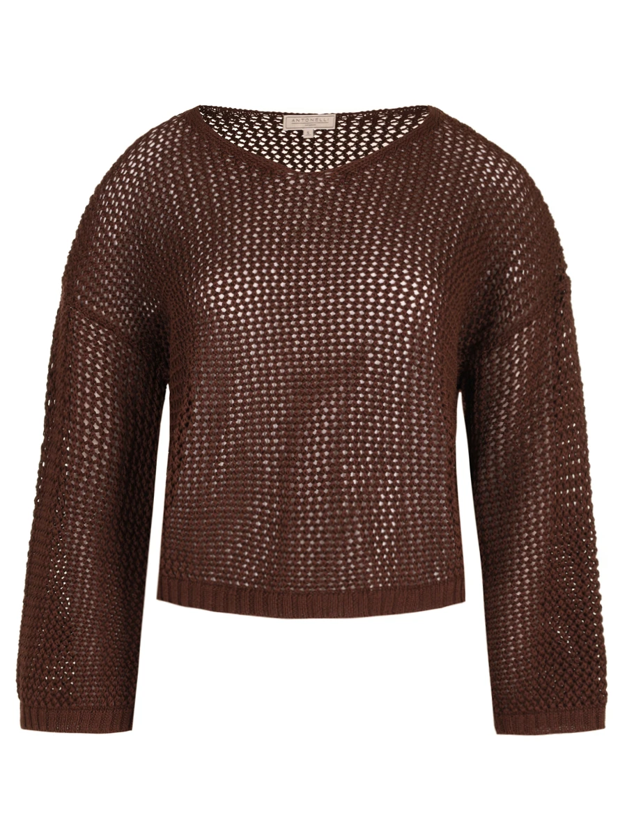 Джемпер хлопковый ANTONELLI FIRENZE 41524N - 01121 20230 Коричневый 