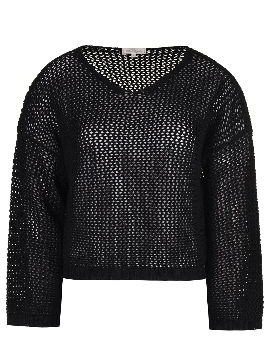 Джемпер хлопковый ANTONELLI FIRENZE 41524N - 01121 8000 Черный 