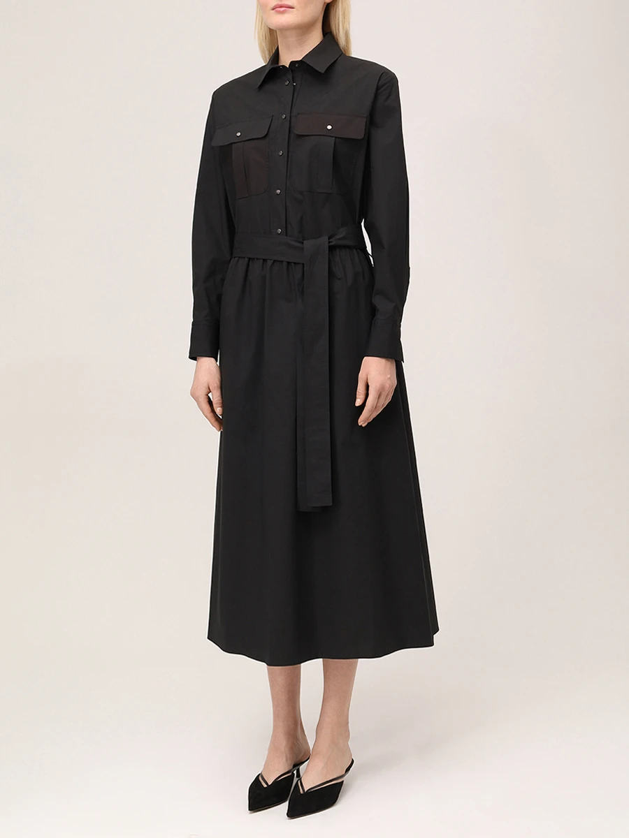 Платье хлопковое ANTONELLI FIRENZE N6727 - 135B 999 Черный  Фото 4