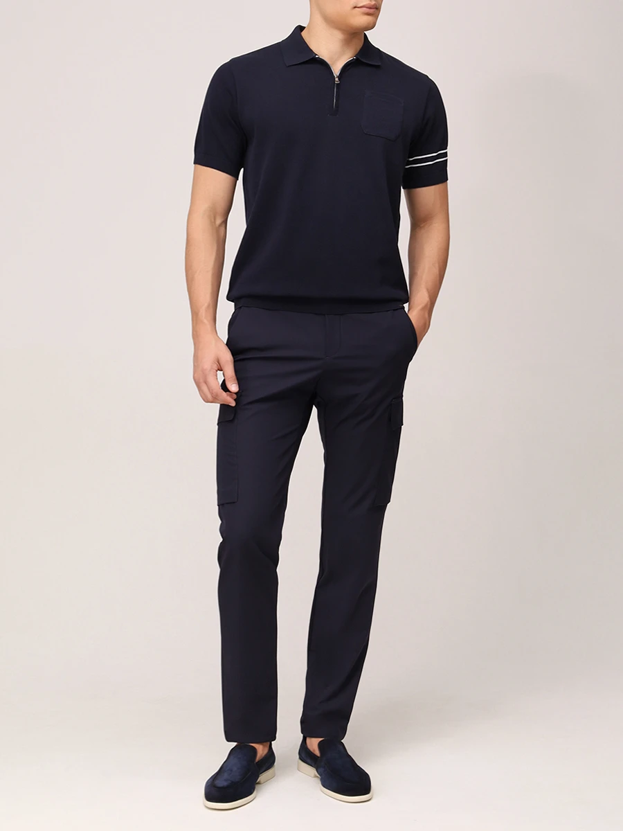 Брюки-карго однотонные PAUL & SHARK 25414075/013 Синий  Фото 2