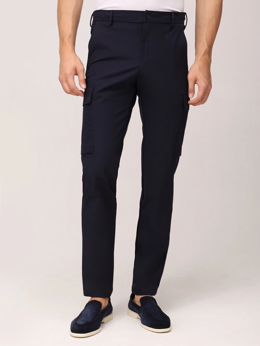 

Брюки-карго однотонные, Синий, 25414075/013