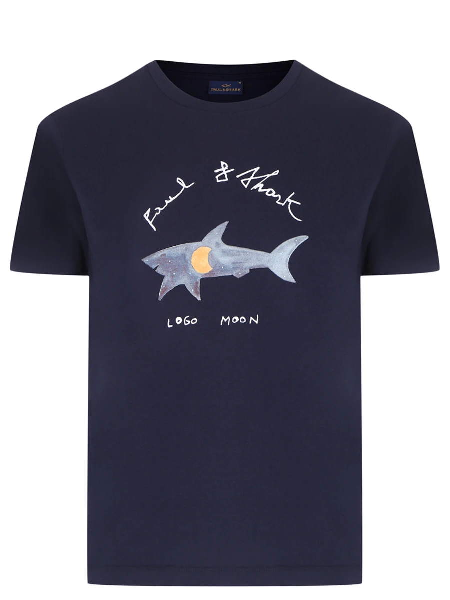 Футболка хлопковая PAUL & SHARK 25411089/013 Принт 