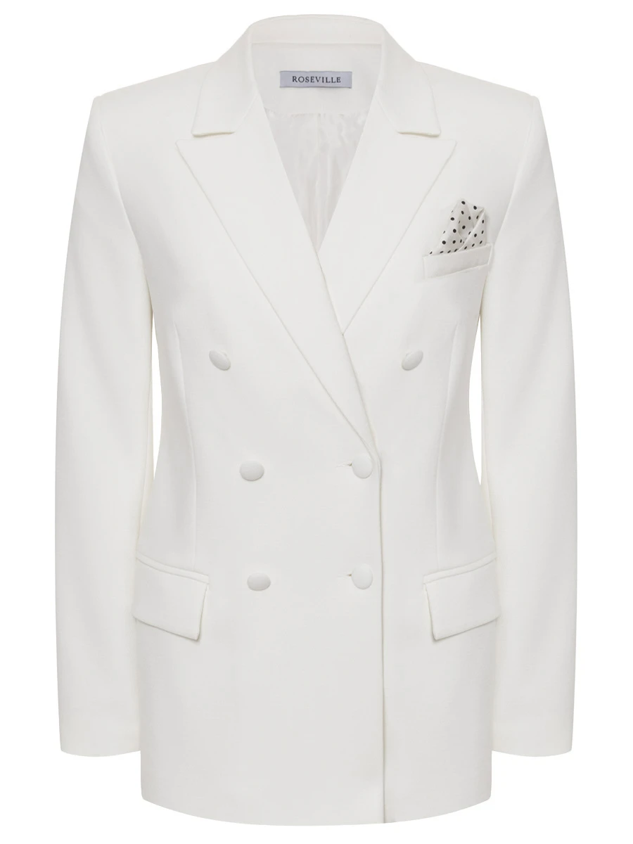 

Пиджак из хлопка и вискозы, Белый, SS254249M/MLK Молочный