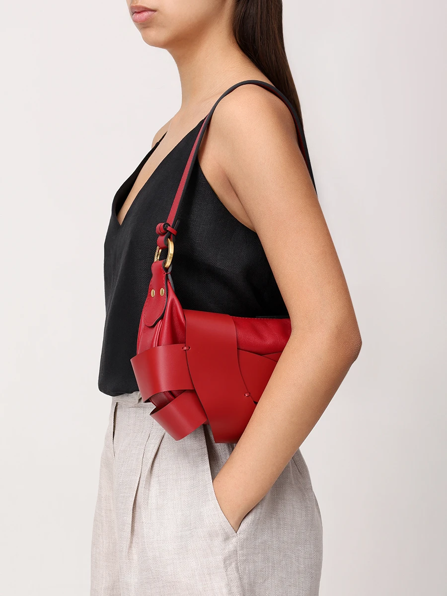 Сумка кожаная Vale MISA BAGS Вале Бордовый  Фото 2