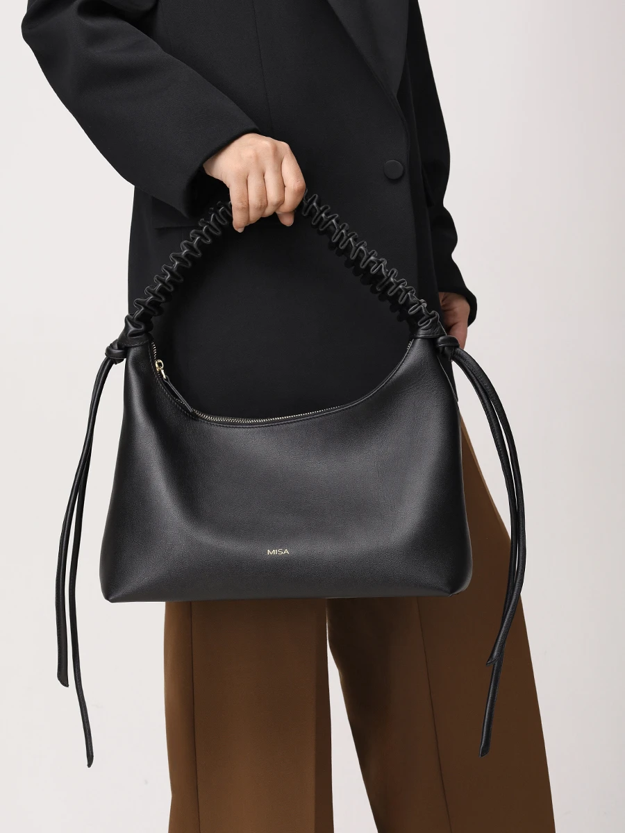 Сумка кожаная Banana MISA BAGS Банана Макси Черный  Фото 3