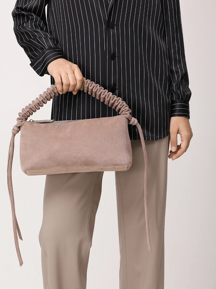 Сумка замшевая Banana MISA BAGS Банана Мини Серый  Фото 2