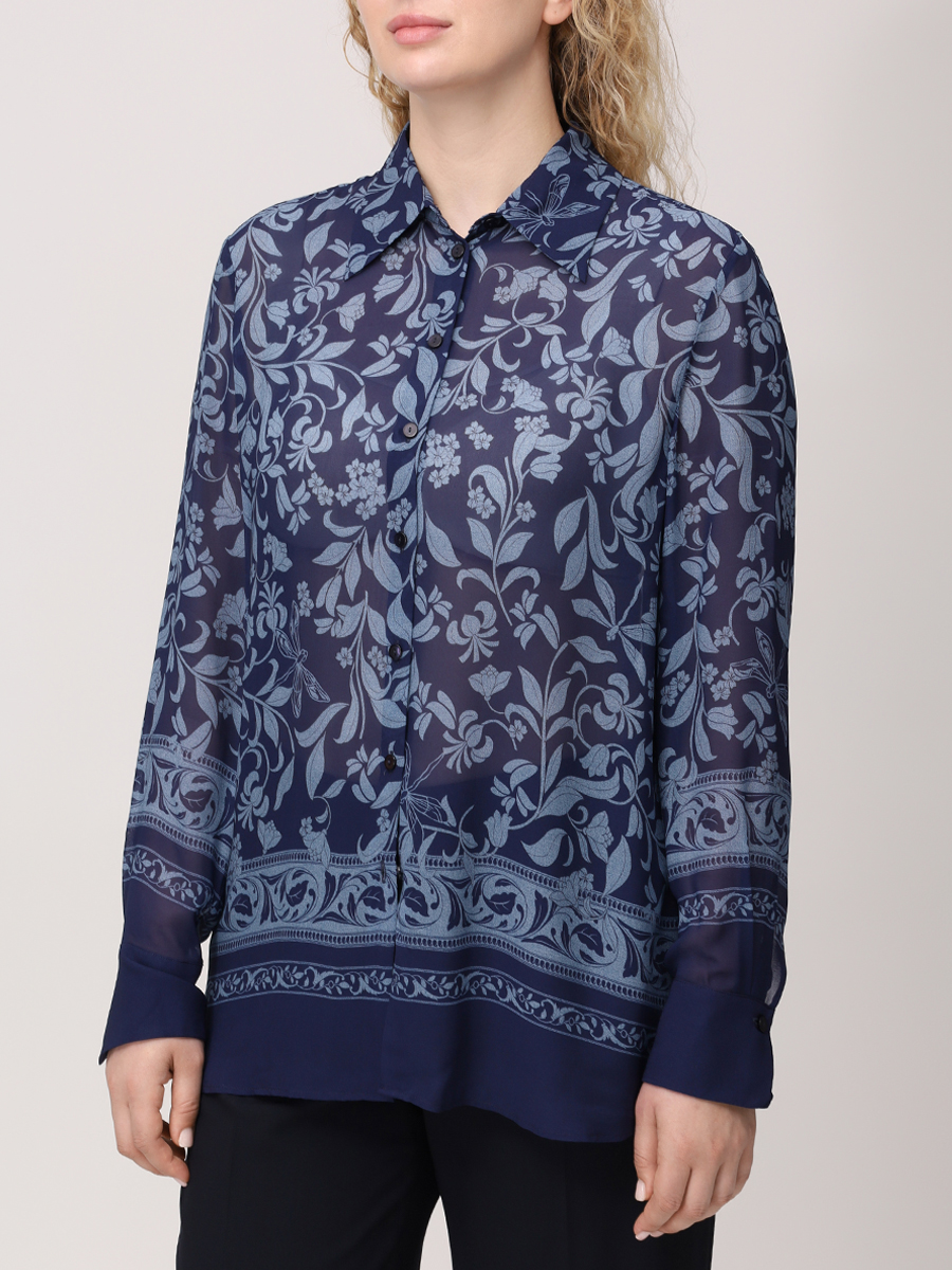 

Блуза из вискозы, Синий, 5099P1487501 Темно-