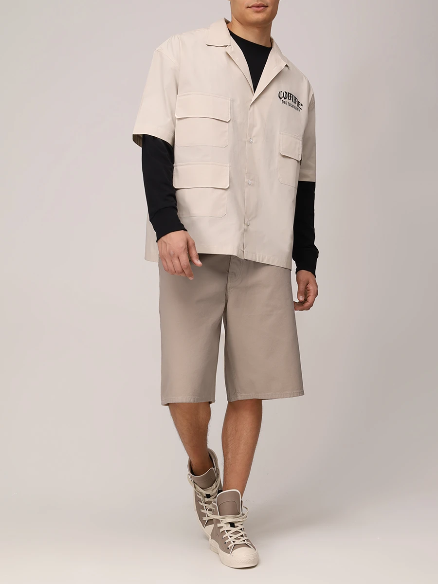 Рубашка хлопковая COMME DES FUCKDOWN CFABM01548 SAFARI Коричневый  Фото 2