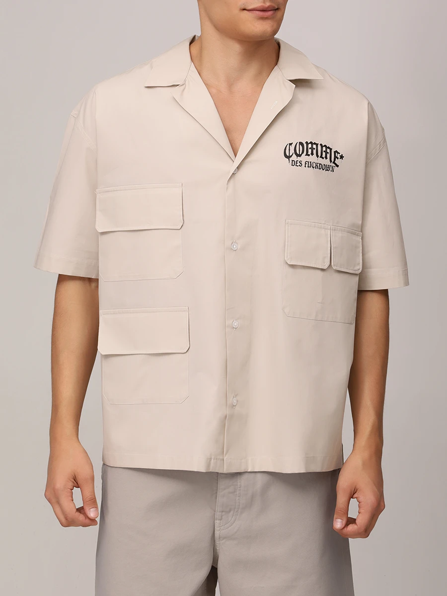 Рубашка хлопковая COMME DES FUCKDOWN CFABM01548 SAFARI Коричневый  Фото 4