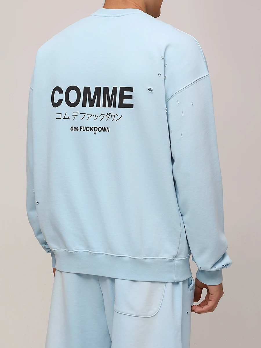 Толстовка хлопковая COMME DES FUCKDOWN CFABM01531 CIELO Голубой  Фото 3