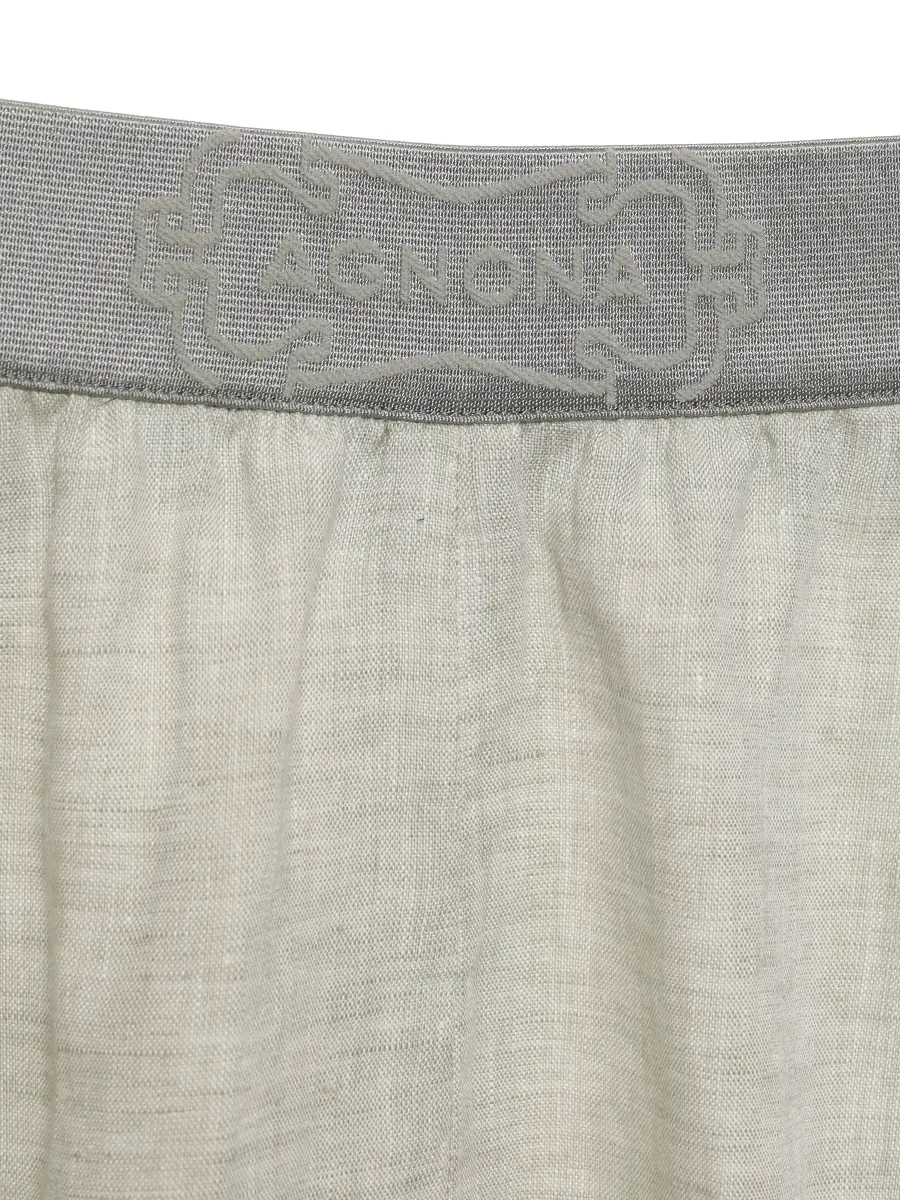 Брюки льняные AGNONA T70608-Y-U3039 Z05 Зеленый  Фото 3